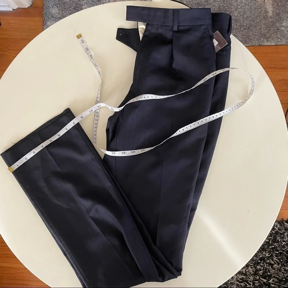 T.M. Lewin Navy Herringbone Wool Suit Navy 2 Piece 36R Waist 30 New